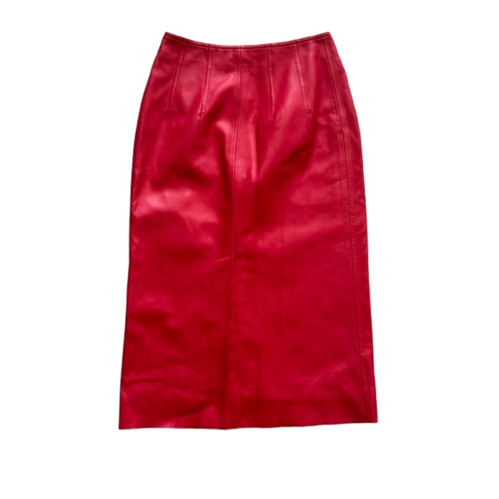 Alexander McQueen Zip-Embellished Leather Midi Skirt - Picture 15 of 16